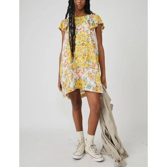 Free People | Dresses | Last Chance Free People Yara Printed Mini Dress Tea  Combo | Poshmark